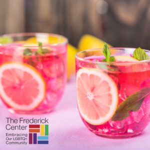 pink drinks with lemon slices