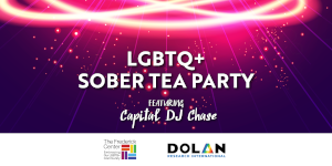 LGTBQ+ sober tea party banner