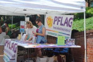 two people in PFLAG booth