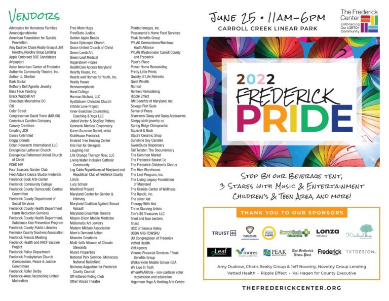 Frederick Pride Signup, Volunteer & Event Information